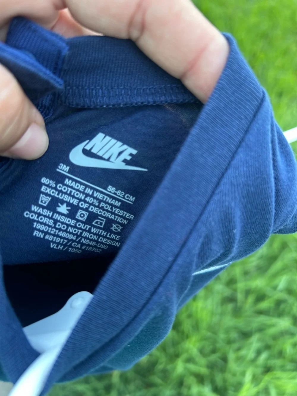 Nike Navy Short Sleeve Baby Romper with White Logo